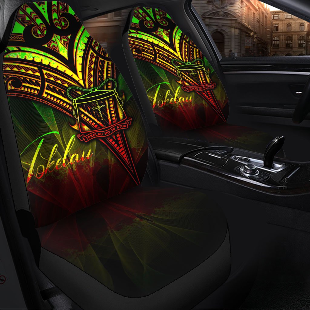 Tokelau Car Seat Cover - Cross Style Reggae Color Universal Fit Black - Polynesian Pride