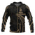 New Caledonia Polynesian Zip up Hoodie Gold Tribal Wave Unisex Black - Polynesian Pride