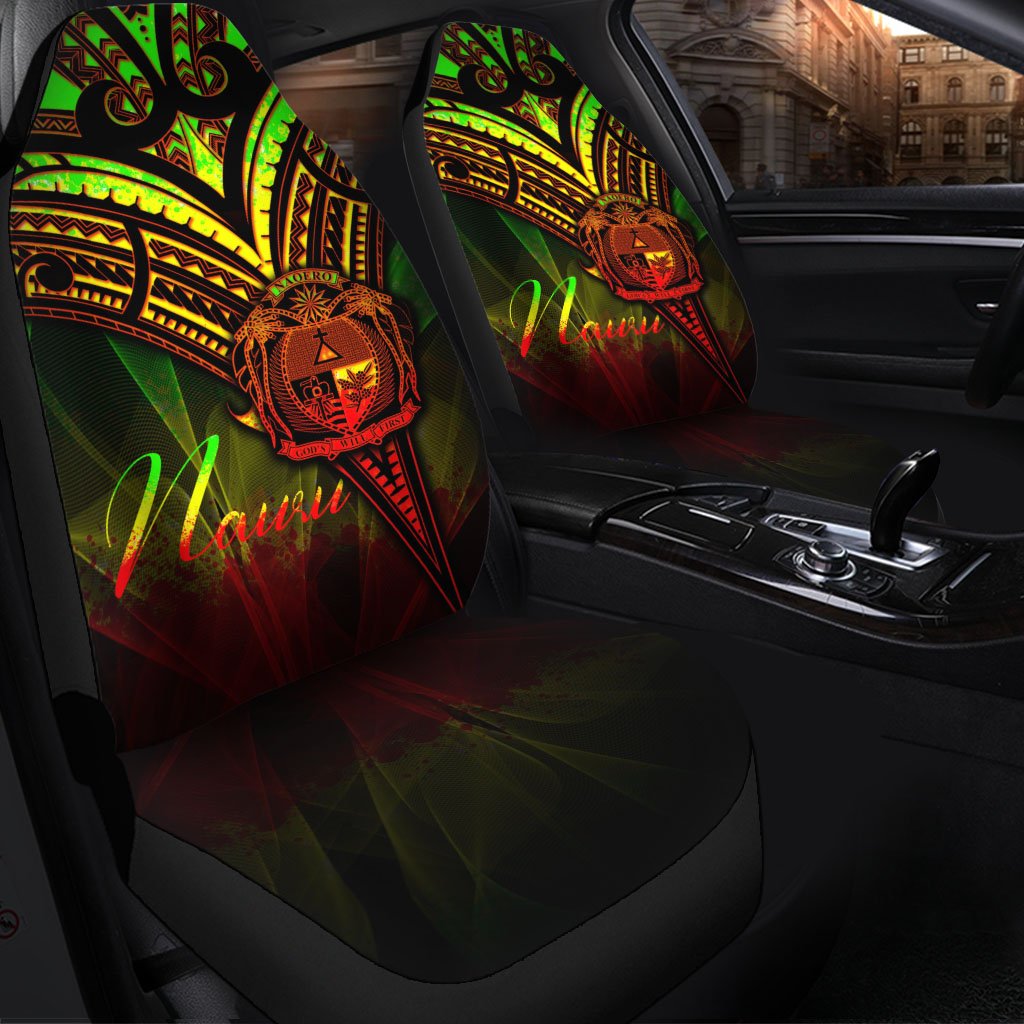 Nauru Car Seat Cover - Cross Style Reggae Color Universal Fit Black - Polynesian Pride