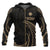 Marshall Islands Polynesian Zip up Hoodie Gold Tribal Wave Unisex Black - Polynesian Pride