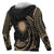 Marshall Islands Polynesian Zip up Hoodie Gold Tribal Wave - Polynesian Pride