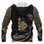 New Caledonia Polynesian Zip up Hoodie Gold Tribal Wave - Polynesian Pride