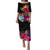 Guam Hibiscus Polynesian Tribal Puletasi Dress - LT12 Long Dress Black - Polynesian Pride