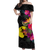 New Caledonia Hibiscus Polynesian Tribal Women Off Shoulder Long Dress - LT12 Long Dress Black - Polynesian Pride