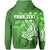 Custom Hammerhead shark Zip Hoodie Polynesian Green Style LT6 - Polynesian Pride