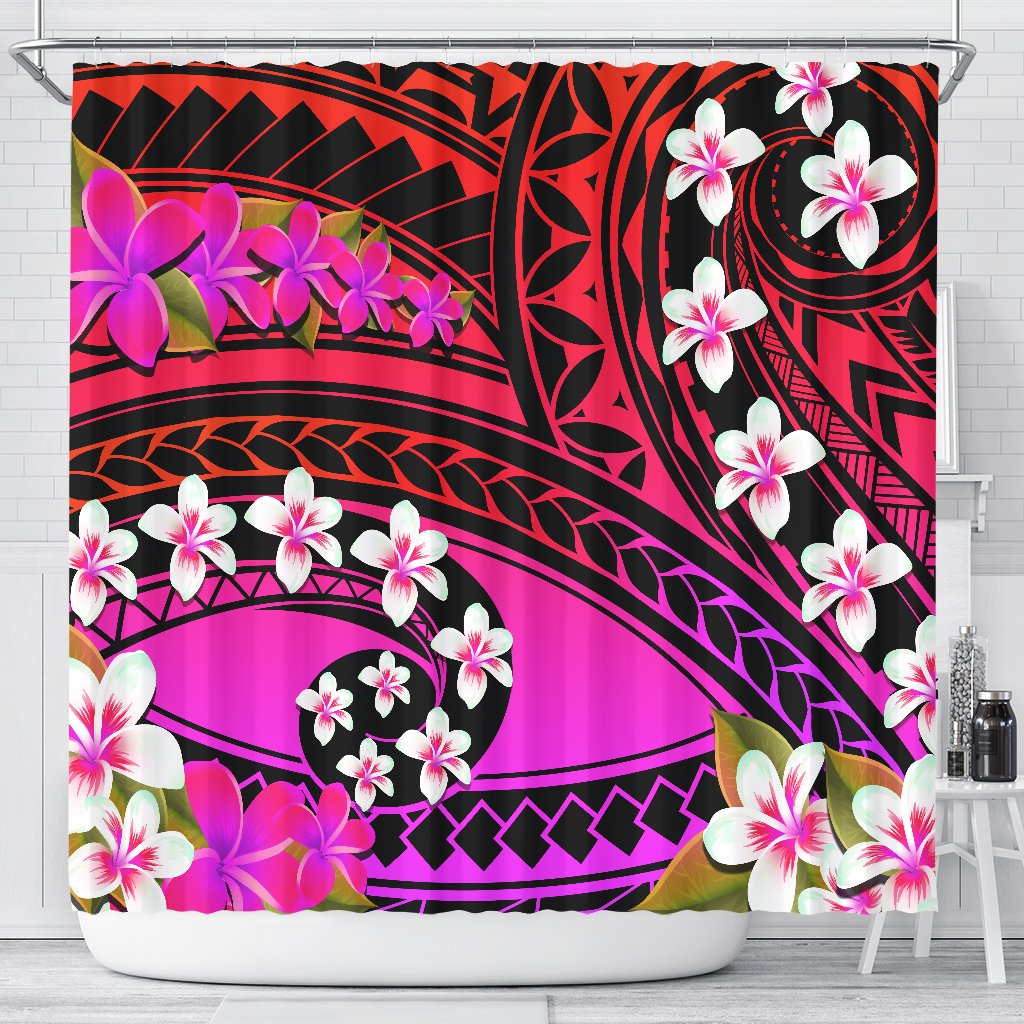 Hawaii Plumeria Polynesian Shower Curtain - Hope - Purple - AH 177 x 172 (cm) Purple - Polynesian Pride