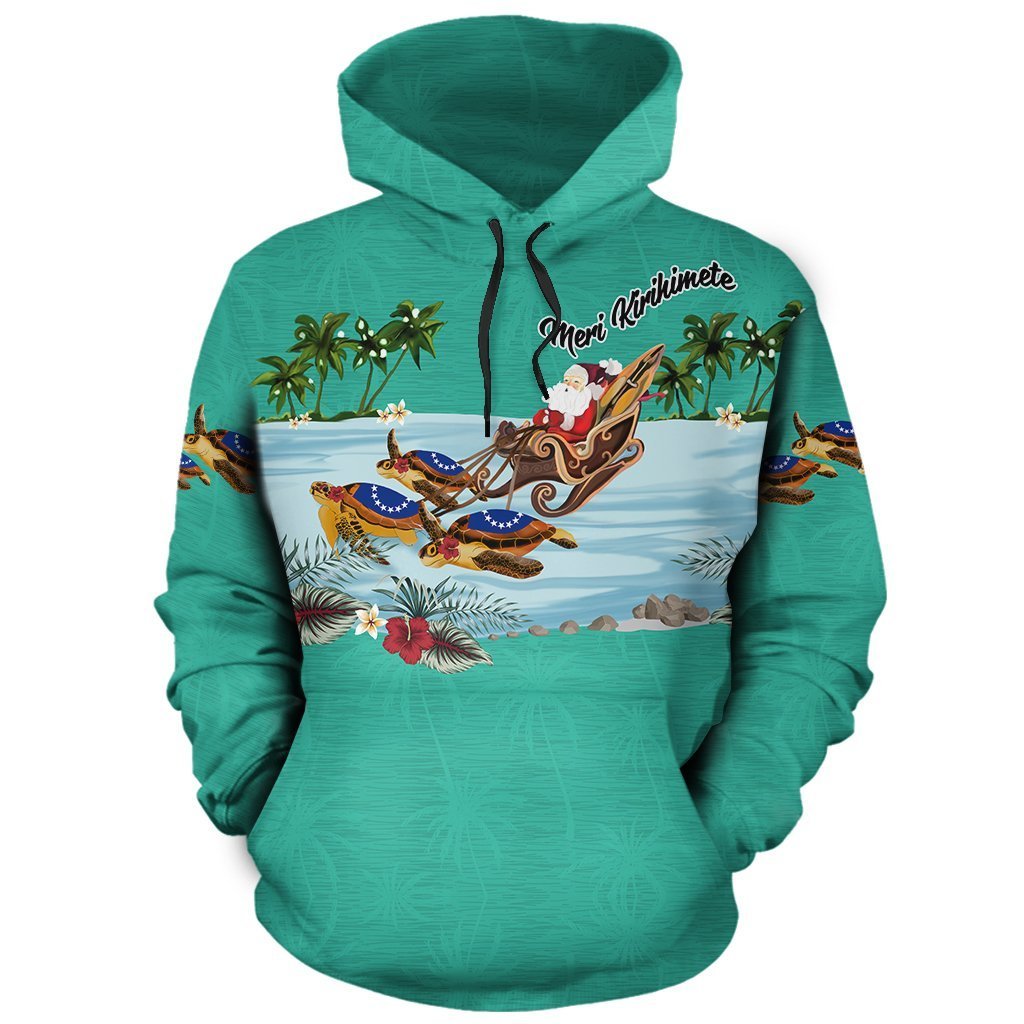 Cook Islands Hoodie Pullover Turtle Christmas Unisex Turquoise - Polynesian Pride