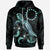 Cook Islands Polynesian Hoodie Turtle With Blooming Hibiscus Turquoise Unisex Turquoise - Polynesian Pride