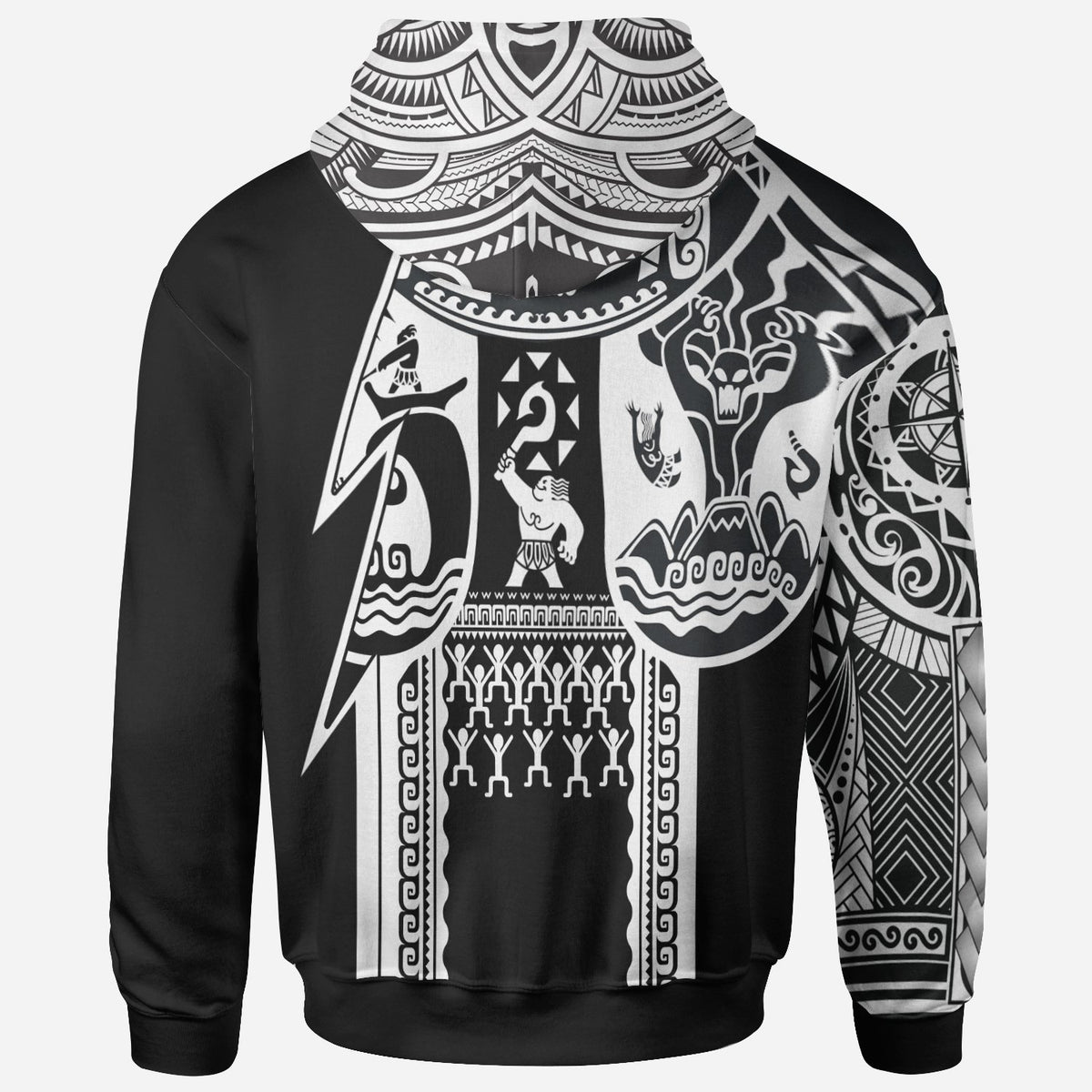 Samoa All Over Hoodie Samoa Coat of Arms White New - Polynesian Pride