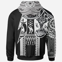 Samoa All Over Hoodie Samoa Coat of Arms White New - Polynesian Pride
