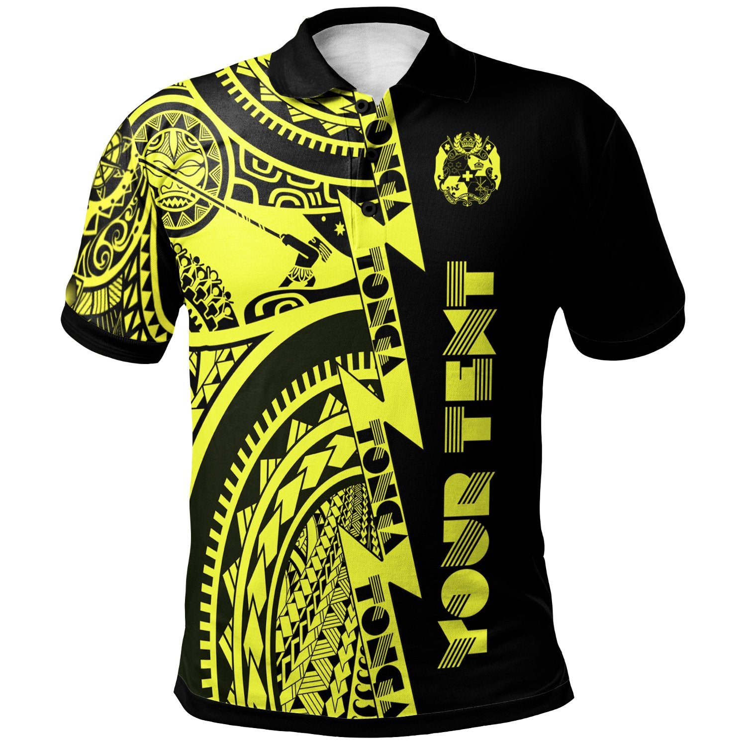 Custom Polynesian Tonga Polo Shirt Maui Moana Tattoo with Seal Tonga Unisex Yellow - Polynesian Pride