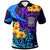 Tonga Custom Polo Shirt Chanel College with Polynesian Pattern Style and Flower LT10 Blue - Polynesian Pride