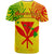 Hawaiian Kanaka T Shirt Flag Nation Yellow Demodern - Polynesian Pride