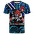 Hawaii Custom T Shirt Keaau High School Cougars with Polynesian Patterns Galaxy LT10 Blue - Polynesian Pride