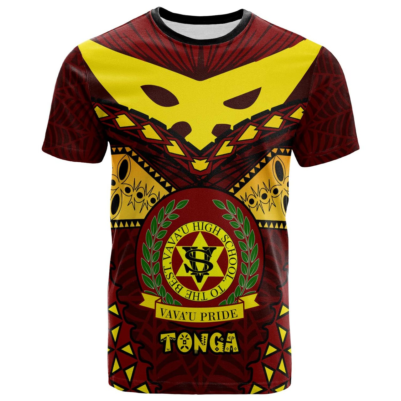 Tonga Custom T Shirt Vavau High Shool Tonga with Polynesian Patterns LT10 Red - Polynesian Pride