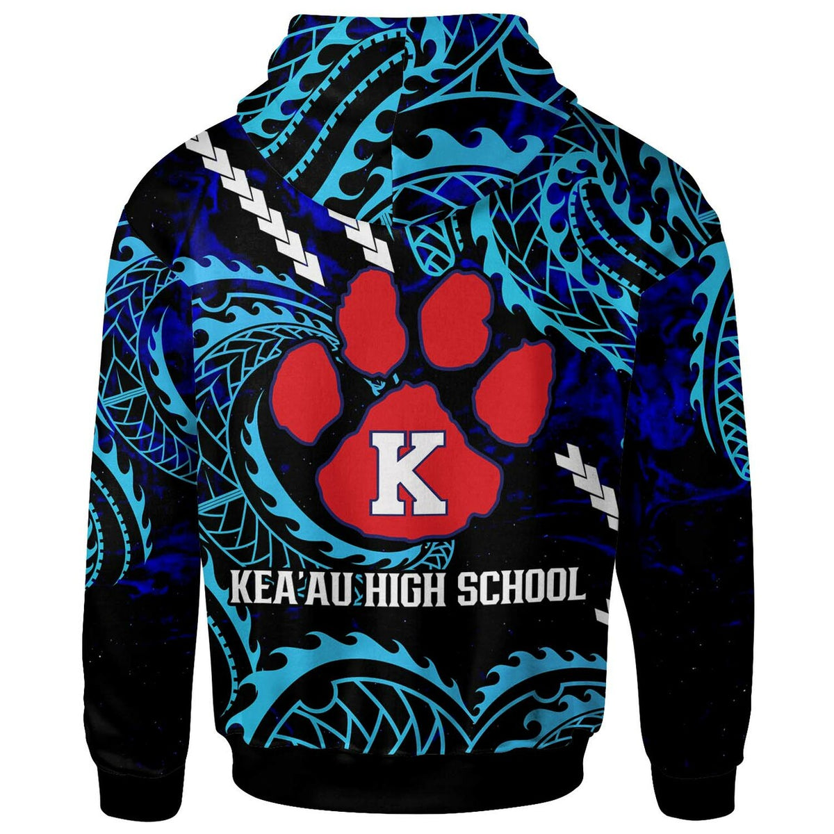 Hawaii Custom Hoodie Keaau High School Cougars with Polynesian Patterns Galaxy LT10 - Polynesian Pride