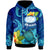 Hawaii Custom Hoodie Kealakehe High School with Polynesian Patterns and Hibicus Flower LT10 Blue - Polynesian Pride