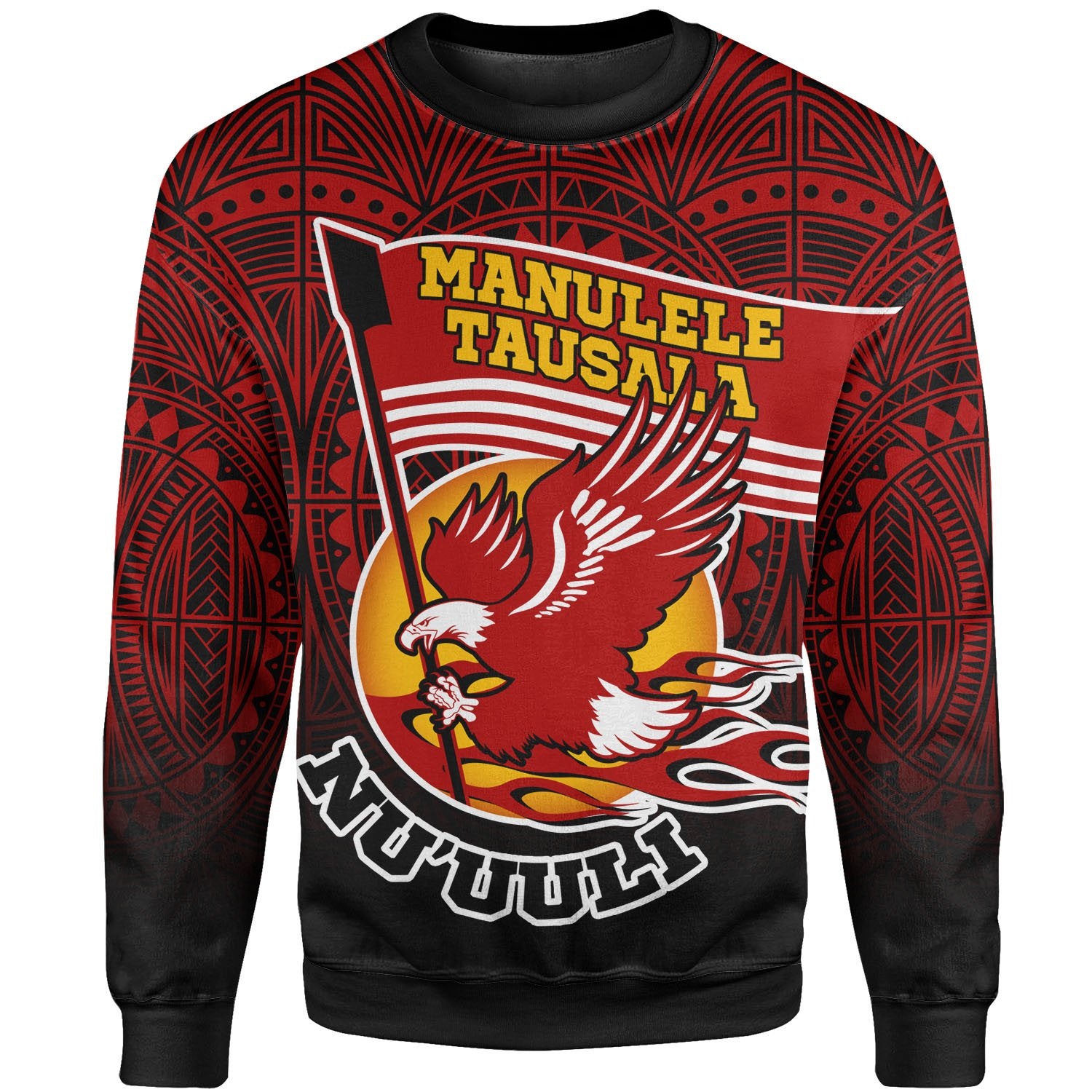 American Samoa Sweatshirt - Manulele Tausala Nuuuli (Ver 2) Unisex Red - Polynesian Pride