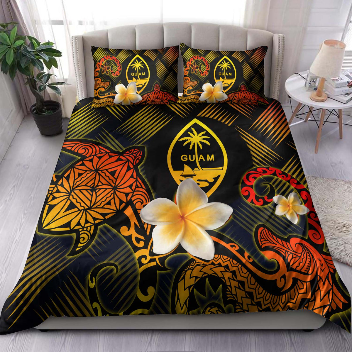 Turtle Plumeria Polynesian orders Bedding Cover Set