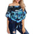 Hawaii Turtle Couple Hibiscus Off Shoulder Waist Wrap Top - Love Turtle - AH - Polynesian Pride