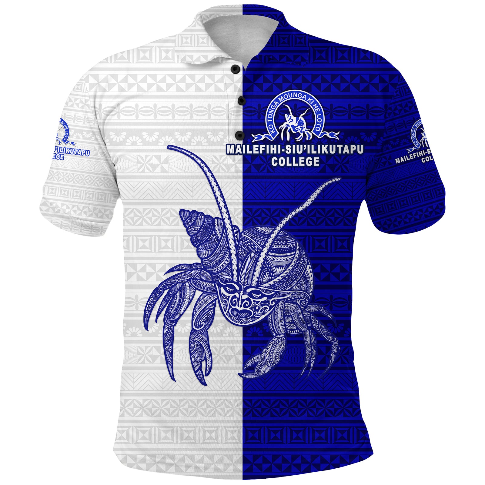 Tonga Mailefihi Siuilikutapu College Polo Shirt Half Version LT8 Blue - Polynesian Pride