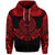 Custom Marquesas Islands Zip Hoodie Marquesan Tattoo Simplified Version Red LT8 - Polynesian Pride