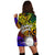 Marshall Islands Custom Personalised Hoodie Dress - Rainbow Polynesian Pattern - Polynesian Pride