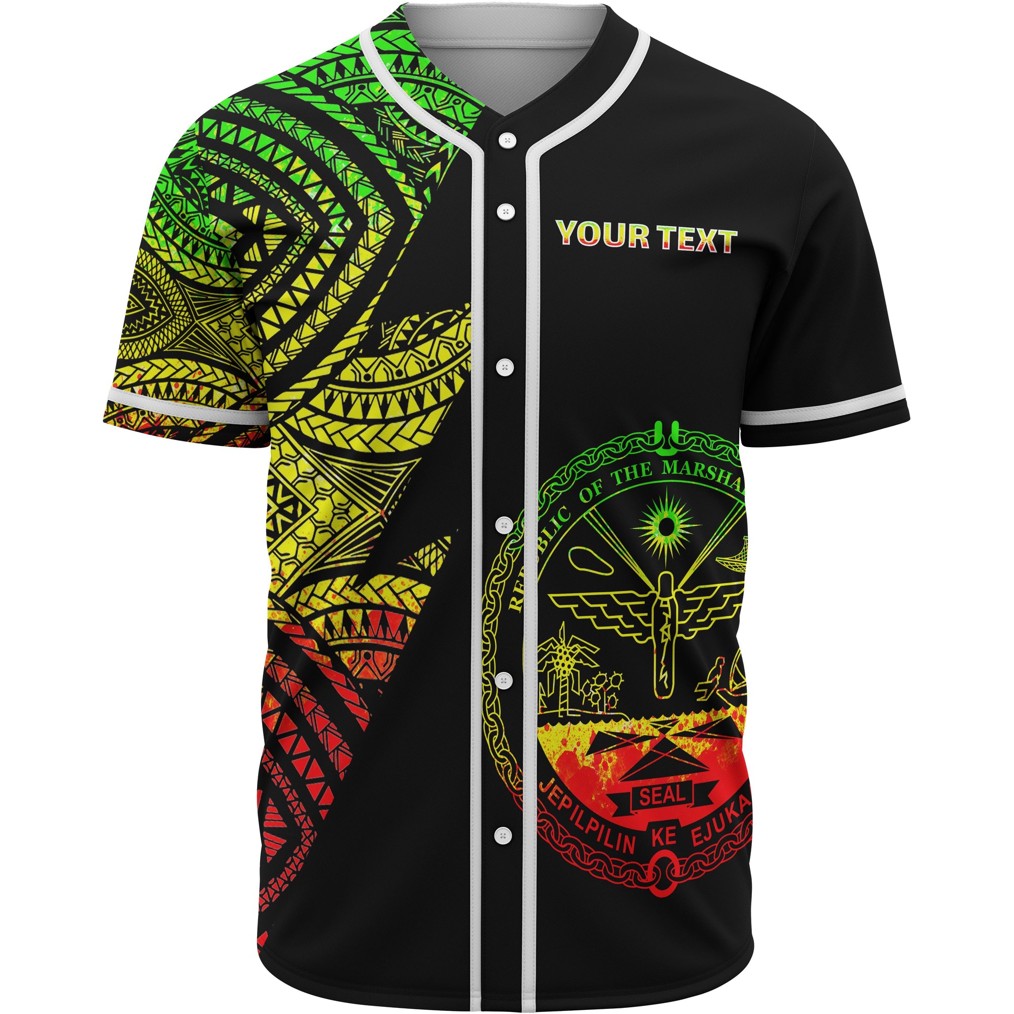 Marshall Islands Custom Personalized Baseball Shirt - Flash Style Reggae Unisex Reggae - Polynesian Pride