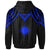 Marshall Islands Custom Zip up Hoodie Polynesian Armor Style Blue - Polynesian Pride