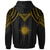 Marshall Islands Custom Zip up Hoodie Polynesian Armor Style Gold - Polynesian Pride