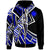 Marshall Islands Zip Hoodie Tribal Flower Special Pattern Blue Color Unisex Blue - Polynesian Pride