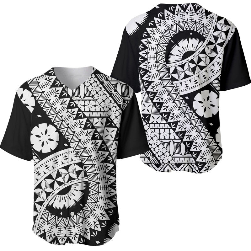 Polynesian Masi Kesa Black Style Baseball Jersey LT9 Black - Polynesian Pride