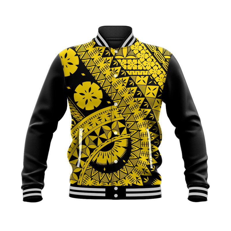 Polynesian Masi Kesa Gold Style Baseball Jacket LT9 Unisex Gold - Polynesian Pride