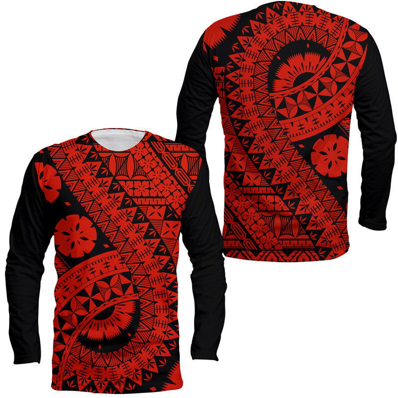 Polynesian Masi Kesa Red Style Long Sleeve Shirt LT9 Unisex Red - Polynesian Pride