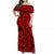 Polynesian Masi Kesa Red Style Women Off Shoulder Long Dress LT9 Women Red - Polynesian Pride