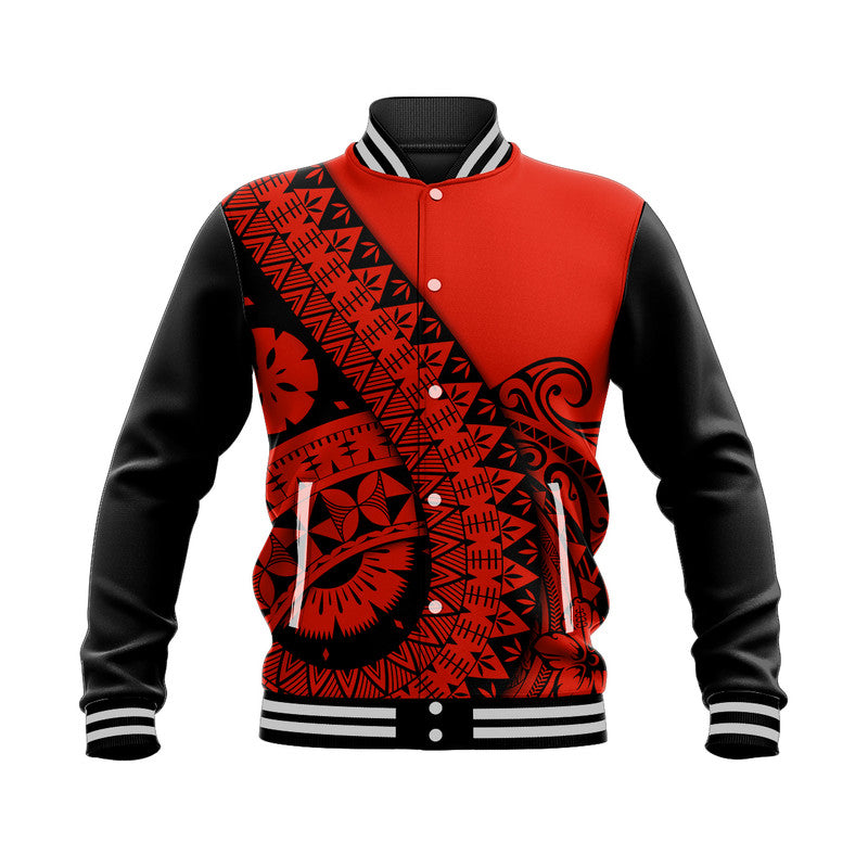 Polynesian Masi Kesa No2 Red Style Baseball Jacket LT9 Unisex Red - Polynesian Pride