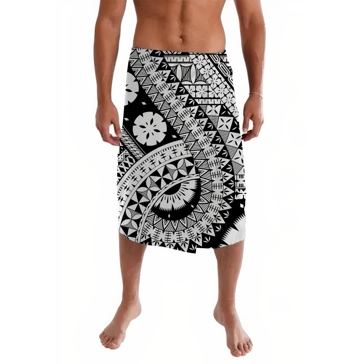 Polynesian Masi Kesa Black Style Lavalava LT9 Lavalava Black - Polynesian Pride