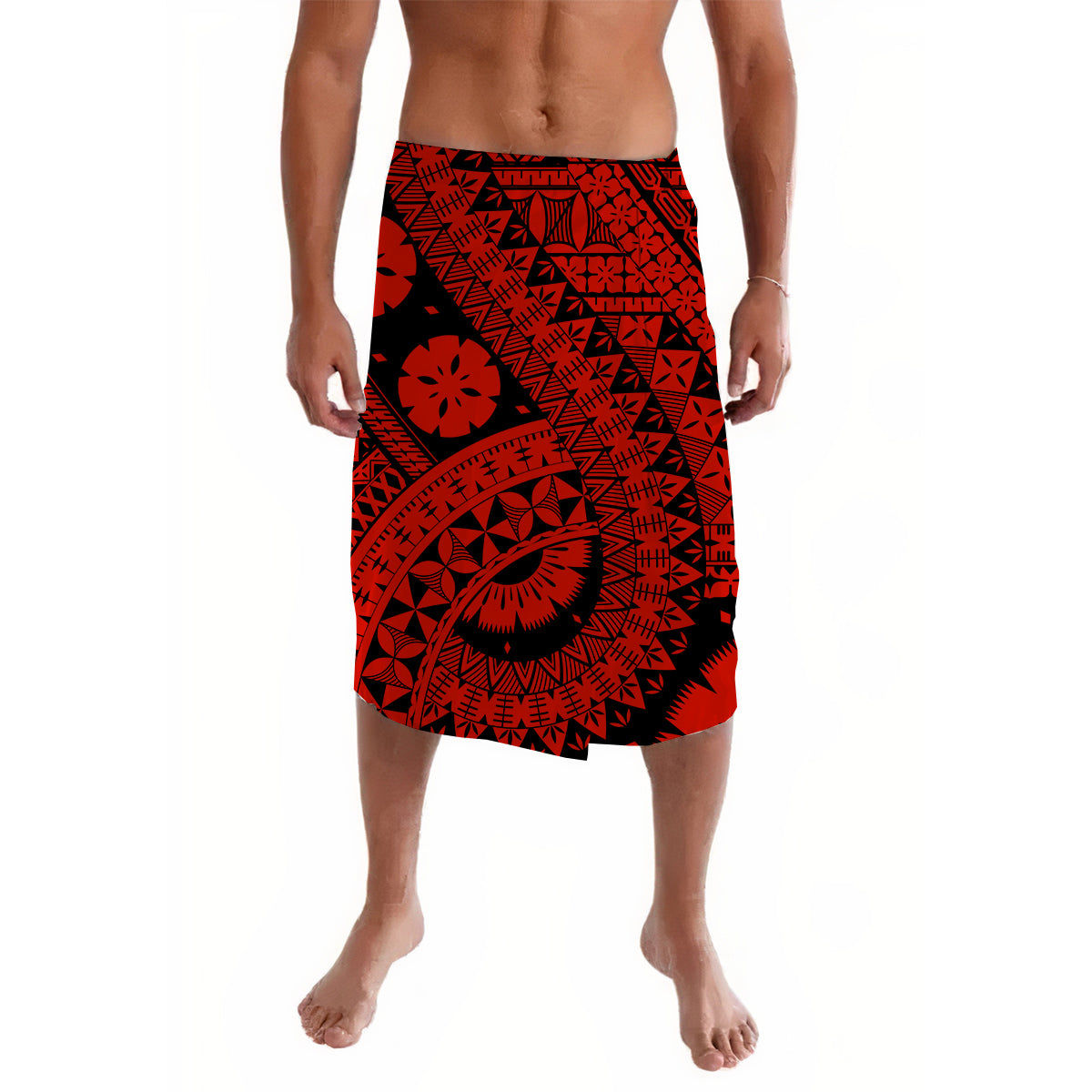 Polynesian Masi Kesa Red Style Lavalava LT9 Lavalava Red - Polynesian Pride