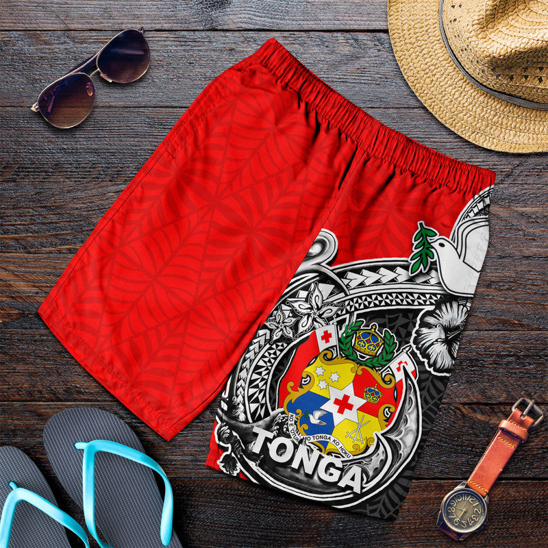 Tonga Hook Tattoo Men Short Black LT6 Red - Polynesian Pride