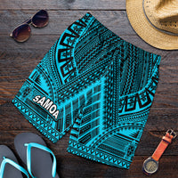 Samoa Ula Nifo Tribal Short Men Blue Style LT6 Blue - Polynesian Pride