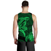 (Custom Personalised) Hawaii Men Tank Top Shark and Turtle Mix Kakau Green LT9 - Polynesian Pride