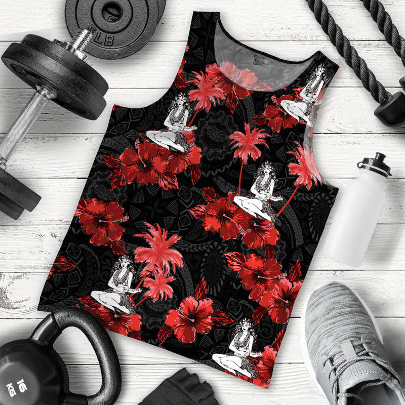 Men Tank Top - Hawaii Summer Hula Girl No.2 LT6 5XL - Polynesian Pride