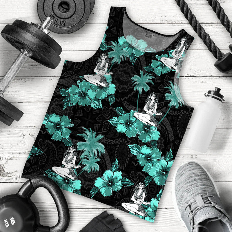 Men Tank Top - Hawaii Summer Hula Girl No.4 LT6 5XL - Polynesian Pride