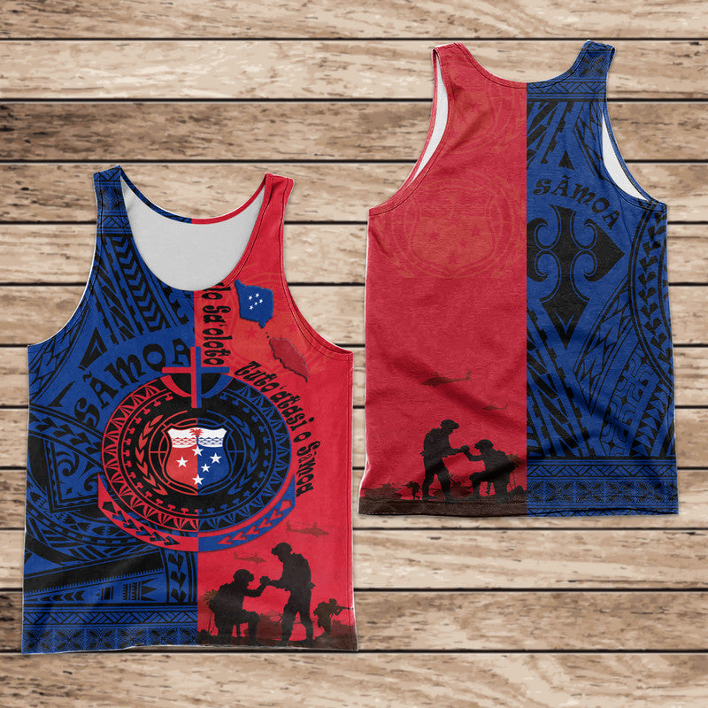 Samoa Independence Day Quotes Men Tank Top Military Polynesian Pattern LT9 5XL - Polynesian Pride