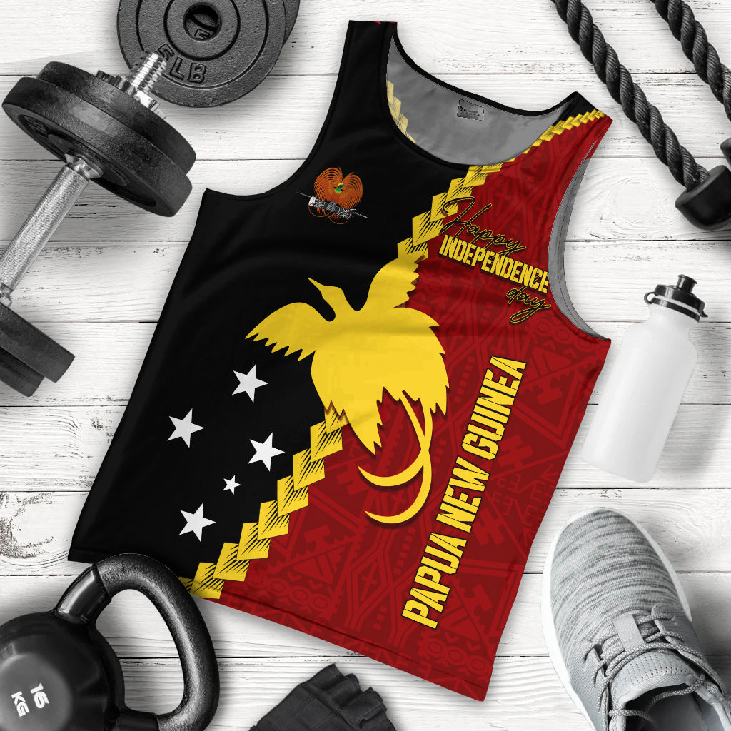 Personalised Papua New Guinea Men Tank Top 49th Independence Anniversary - Motu Revareva LT7 Red - Polynesian Pride