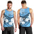 Personalised Fiji Day Men Tank Top Flying Fijians Masi Kesa Style - Turquoise LT7 - Polynesian Pride