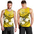 Personalised Fiji Day Men Tank Top Flying Fijians Masi Kesa Style - Gold LT7 - Polynesian Pride