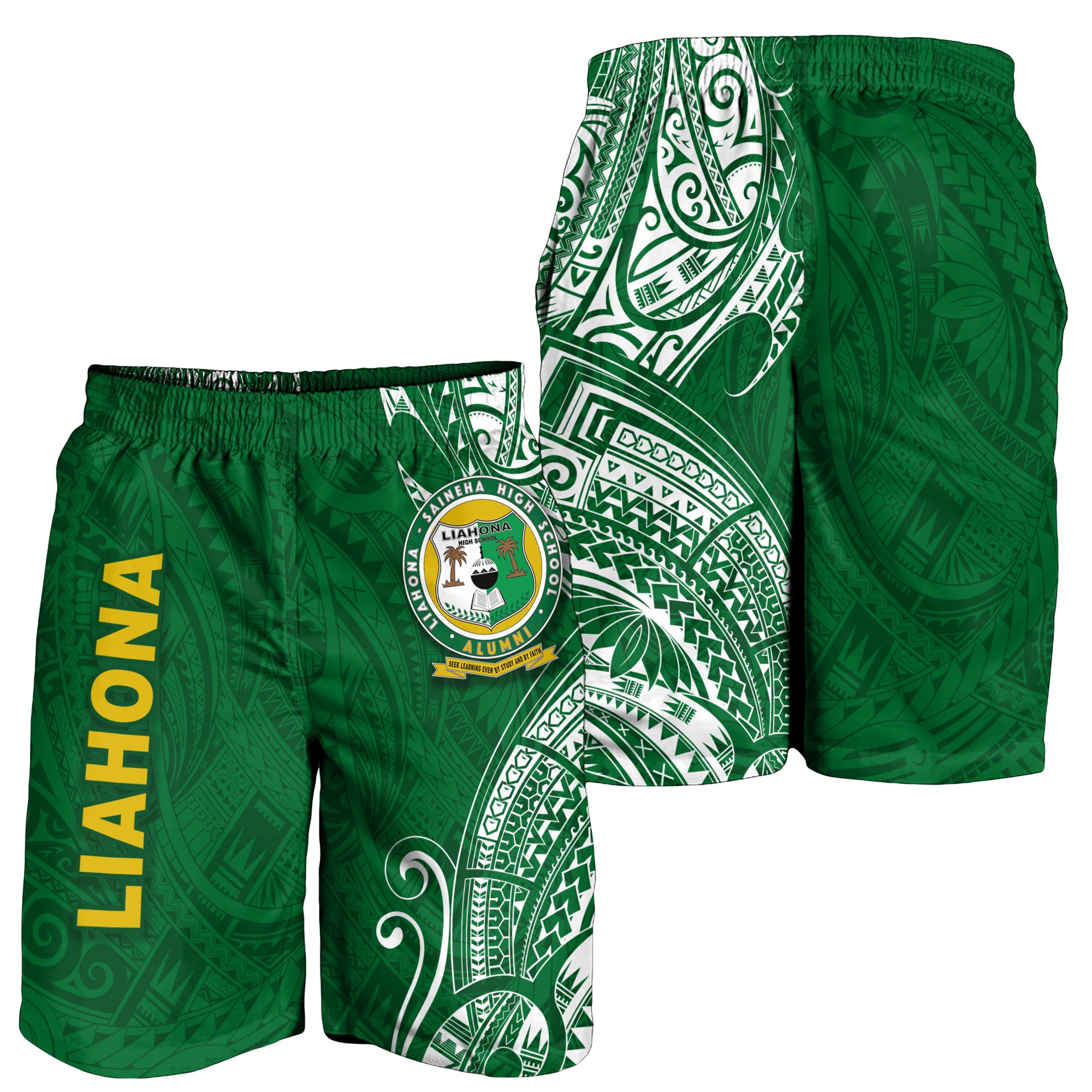 Tonga Liahona High School Men Short Simple Style LT8 Green - Polynesian Pride