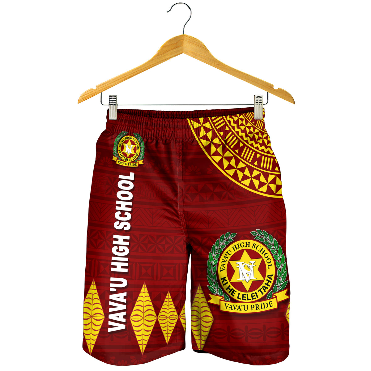 Tonga Vava'u High School Men Short Simple Style - Maroon LT8 - Polynesian Pride