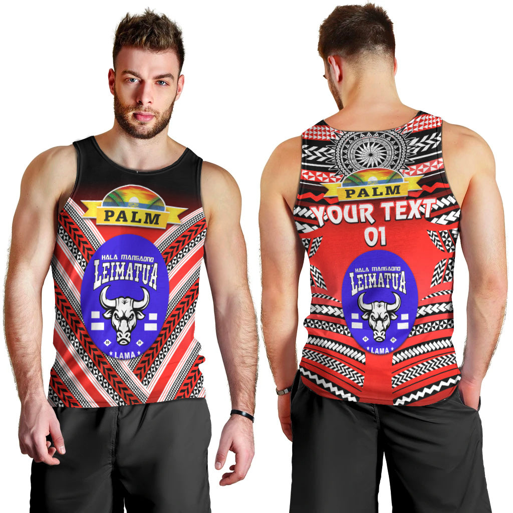 (Custom Personalised) Mate Ma'a Tonga Men Tank Top Leimatu'a Bulls Creative Style - Red NO.1, Custom Text And Number LT8 Red - Polynesian Pride